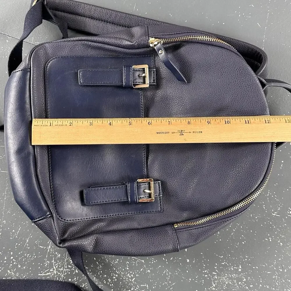 Tommy Hilfiger Leather Backpack Blue Striped Mini Day Bag 12x10x4 EUC - Picture 9 of 11